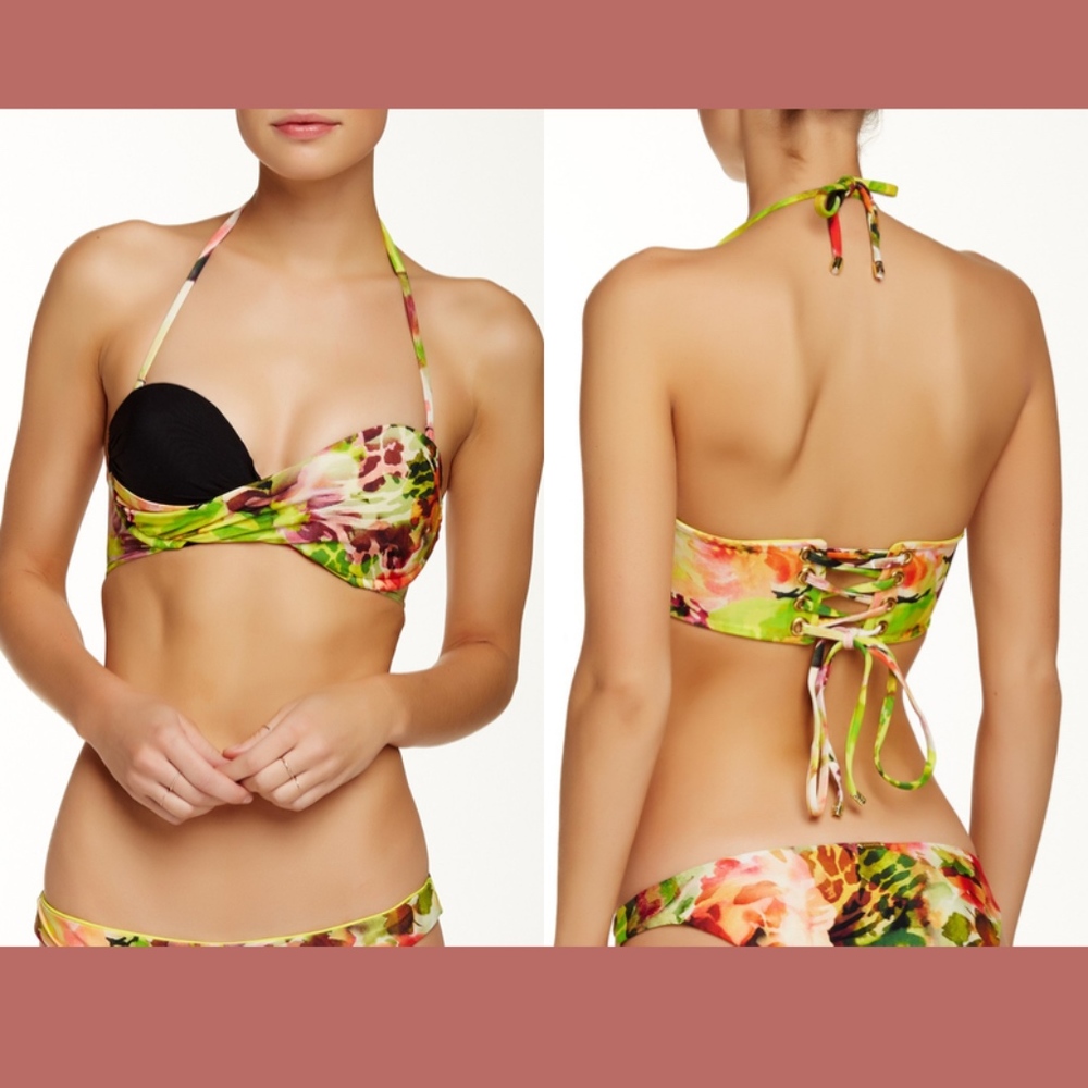 NWT! $140 Beach Bunny Tropical Oasis Bandeau Bikini Top [SZ Small‎ ]
